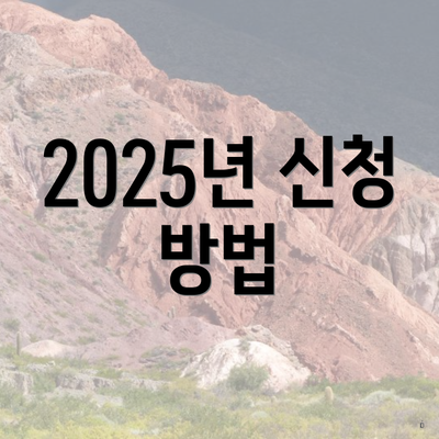 2025년 신청 방법