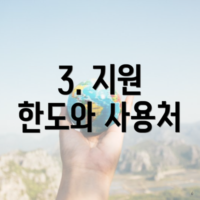 3. 지원 한도와 사용처