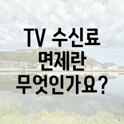 TV 수신료 면제란 무엇인가요?