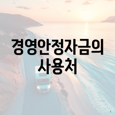 경영안정자금의 사용처
