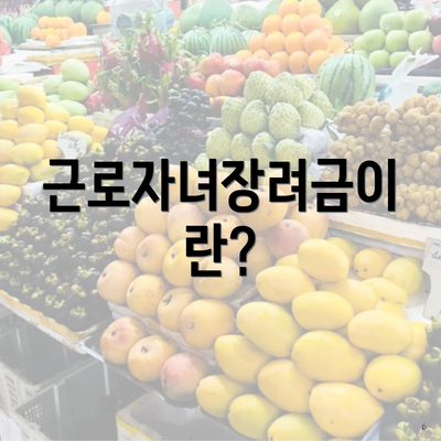 근로자녀장려금이란?