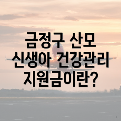 금정구 산모 신생아 건강관리 지원금이란?