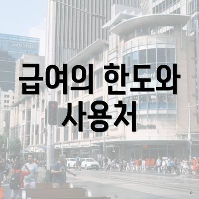 급여의 한도와 사용처