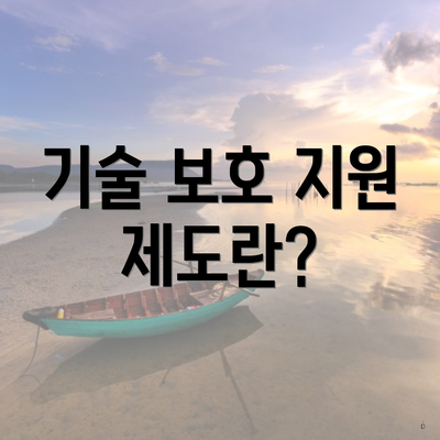 기술 보호 지원 제도란?