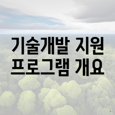 기술개발 지원 프로그램 개요