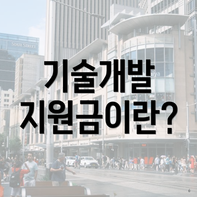 기술개발 지원금이란?