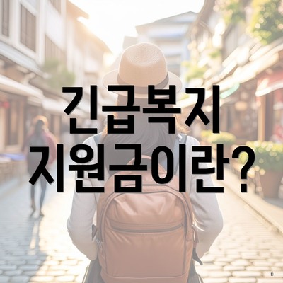 긴급복지 지원금이란?