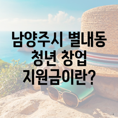 남양주시 별내동 청년 창업 지원금이란?