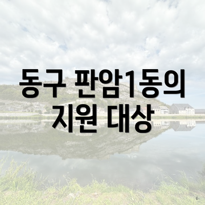 동구 판암1동의 지원 대상