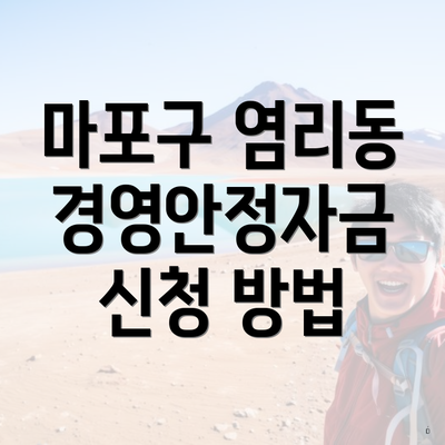 마포구 염리동 경영안정자금 신청 방법