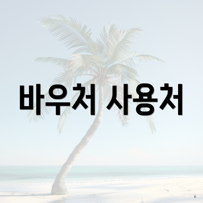 바우처 사용처