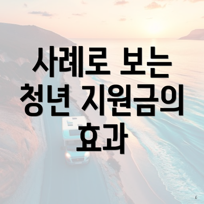 사례로 보는 청년 지원금의 효과