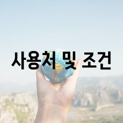 사용처 및 조건