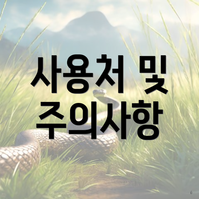 사용처 및 주의사항