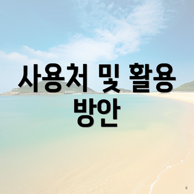 사용처 및 활용 방안