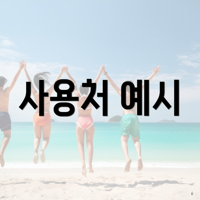 사용처 예시