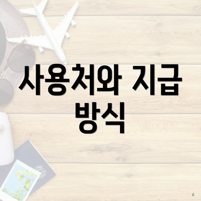 사용처와 지급 방식