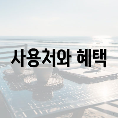 사용처와 혜택