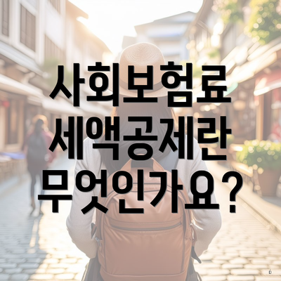 사회보험료 세액공제란 무엇인가요?