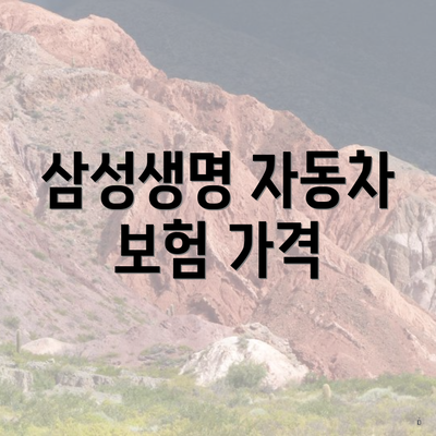 삼성생명 자동차 보험 가격