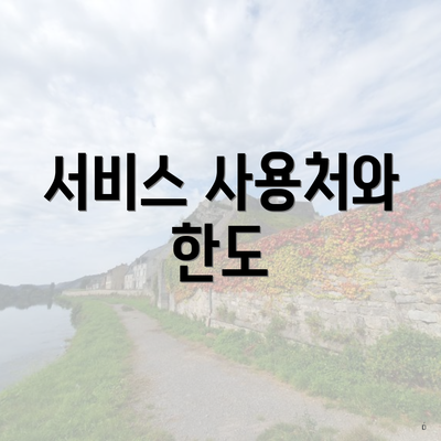 서비스 사용처와 한도