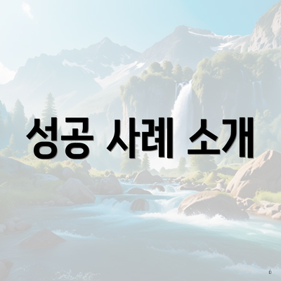 성공 사례 소개