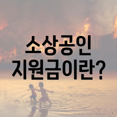 소상공인 지원금이란?