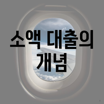 소액 대출의 개념