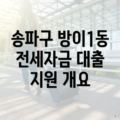 송파구 방이1동 전세자금 대출 지원 개요
