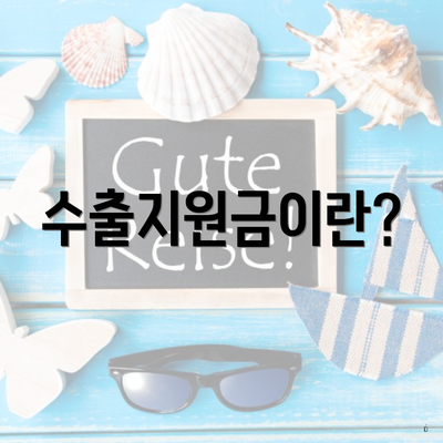 수출지원금이란?