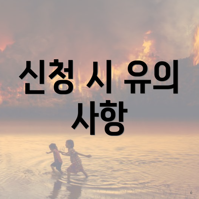 신청 시 유의 사항