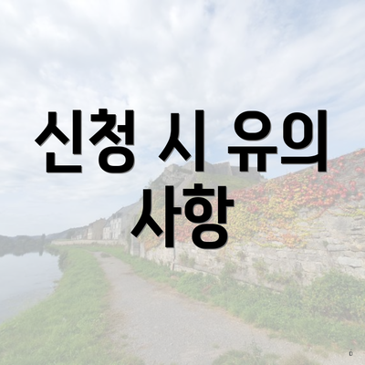 신청 시 유의 사항