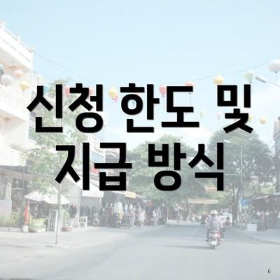 신청 한도 및 지급 방식