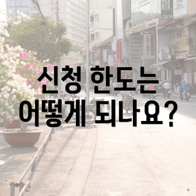 신청 한도는 어떻게 되나요?