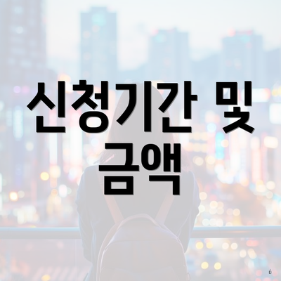 신청기간 및 금액