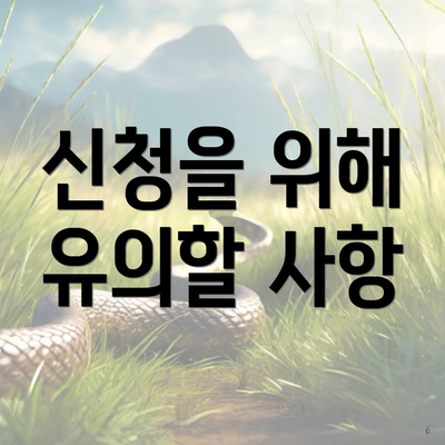 신청을 위해 유의할 사항