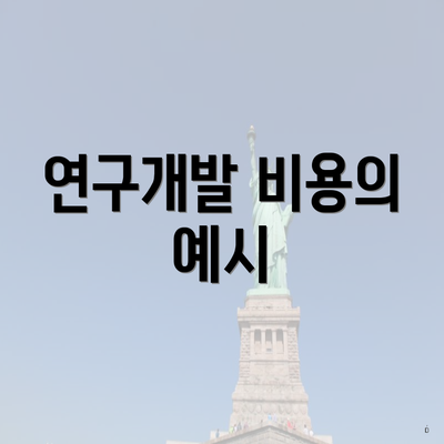 연구개발 비용의 예시