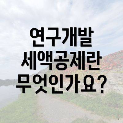 연구개발 세액공제란 무엇인가요?