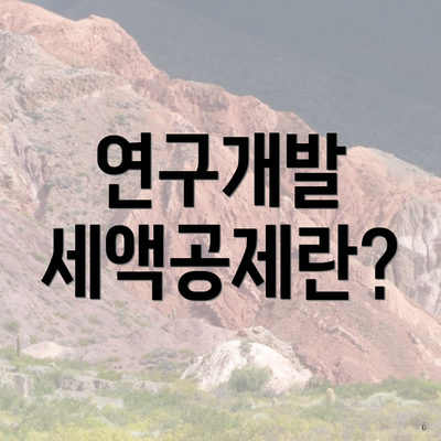 연구개발 세액공제란?