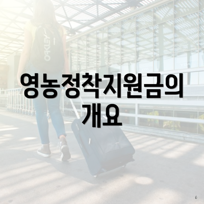 영농정착지원금의 개요