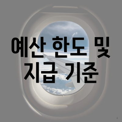 예산 한도 및 지급 기준