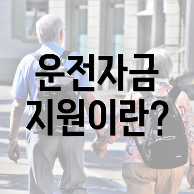 운전자금 지원이란?