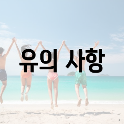 유의 사항