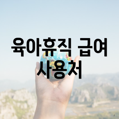 육아휴직 급여 사용처