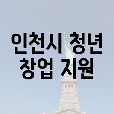 인천시 청년 창업 지원
