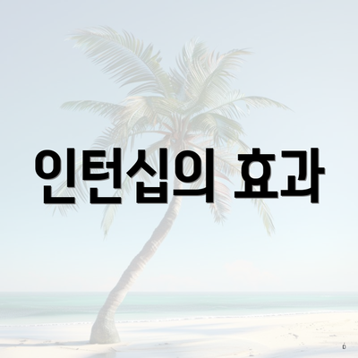 인턴십의 효과