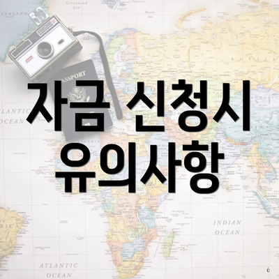 자금 신청시 유의사항