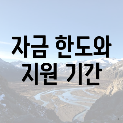 자금 한도와 지원 기간