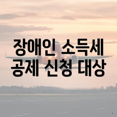 장애인 소득세 공제 신청 대상