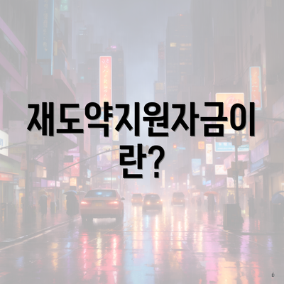 재도약지원자금이란?